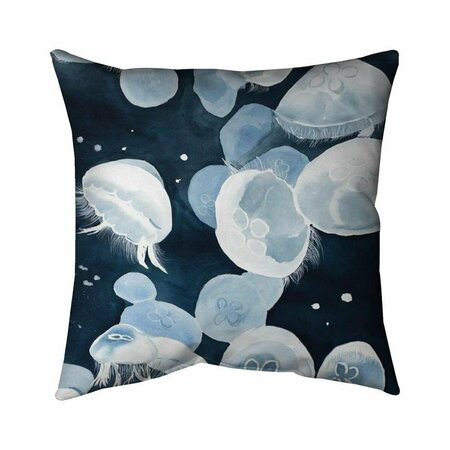 BEGIN HOME DECOR 20 x 20 in. Jellyfishs-Double Sided Print Indoor Pillow 5541-2020-AN406